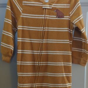 Brown Striped Fleece Baby Onesie